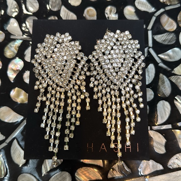 Shashi rhinestone drop earrings - Picture 2 of 5